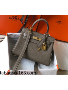 Hermes Kelly Mini Bag 20cm in Togo Calfskin Elephant Grey 2021