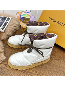 Louis Vuitton Down Feather Lace-up Waterproof Boots White/Monogram 2020