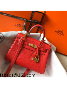 Hermes Kelly Mini Bag 20cm in Togo Calfskin Chinese Red 2021