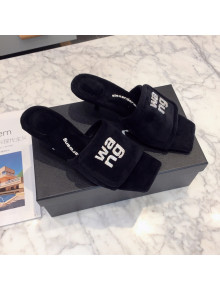 Alexander Wang Mink Fur Slide Sandals 5cm Black 2021 111940