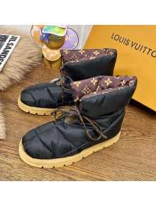 Louis Vuitton Down Feather Lace-up Waterproof Boots Black/Monogram 2020