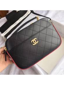 Chanel Button up Calfskin and Grosgrain Camera Case Bag A57575 Black 2018