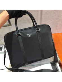 Prada Nylon Briefcase Messenger Bag 2VE871 Black 2021