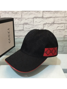 Gucci GG Baseball Hat Black/Red 2021