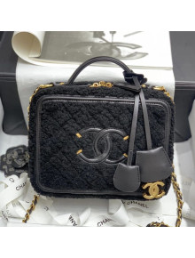 Chanel Shearling Wool Vanity Case Bag A93343 Balck 2020