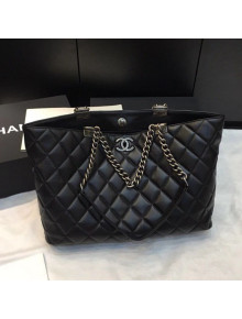 Chanel Dallas Calfskin Shopping Bag Black/Aged Silver 2020