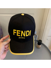 Fendi Embroidered Baseball Hat Black Fabric 2021