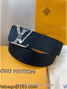 Louis Vuitton Damier Leather Belt 4cm with Bloom LV Buckle Black 2021 110605