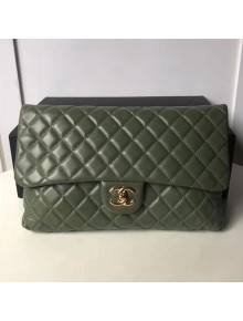 Chanel Quilting Lambskin Classic Clutch Bag A57650 Green 2018