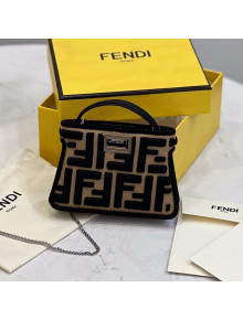 Fendi Nano Baguette Charm in FF Canvas Beige/Black 2021 8523