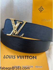 Louis Vuitton Epi Leather Belt 4cm with Bloom LV Buckle Black/Gold 2021 110607