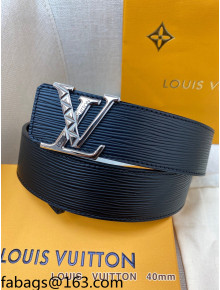 Louis Vuitton Epi Leather Belt 4cm with Bloom LV Buckle Black/Silver 2021 110608