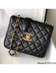 Chanel Vintage Quilted Leather Small Flap Bag ASA88 Black/Gold 2021