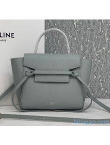 Celine Nano Belt Bag In Grained Calfskin Light Grey/Silver 2020
