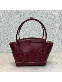 Bottega Veneta Arco Mini Bag in Smooth Maxi Woven Calfskin Burgundy 2020
