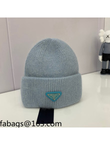 Prada Warm Knit Hat Light Blue 2021 13
