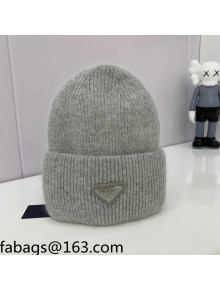 Prada Warm Knit Hat Grey 2021 15