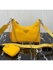 Prada Re-Edition 2005 Nylon Shoulder Bag 1BH204 Yellow 2020