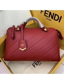 Fendi Diagonal Leather By The Way Regular Boston Bag Red 2019