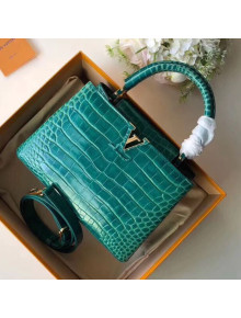 Louis Vuitton Capucines BB Top Handle Bag in Crocodilian Leather N92175 Green 2019