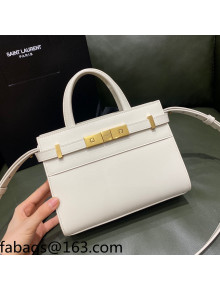 Saint Laurent Manhattan Nano Bag in Toothpick-Leather 593741 White 2021