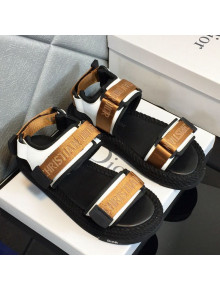Dior D-Wander Fabric Flat Strap Sandals Gold 2021 06