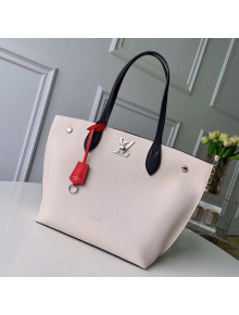 Louis Vuitton Calfskin Lockme Go Handle Tote Bag White M55028