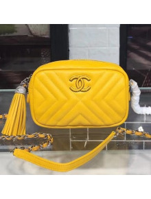 Chanel Calfskin Mini Camera Case Bag A57617 Yellow 2018