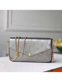 Louis Vuitton Félicie Pochette Chain Wallet WOC in Monogram Patent Calfskin M60067 Silver 2020