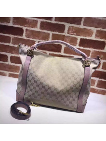 Gucci 323675 GG Supreme canvas And Leather Tote Bag Pink