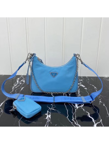 Prada Re-Edition 2005 Nylon Shoulder Bag 1BH204 Blue 2020
