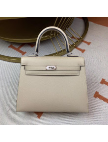 Hermes Kelly 25cm Original Epsom Leather Bag Pale Grey