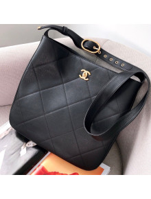 Chanel Maxi Hobo Bag in Calfskin AS2845 Black 2021 
