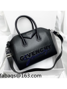 Givenchy Small Antigona Bag in Embroidered Smooth Calfskin Black 2021