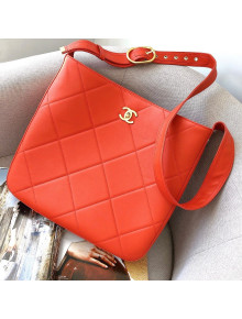 Chanel Maxi Hobo Bag in Calfskin AS2845 Orange-red 2021