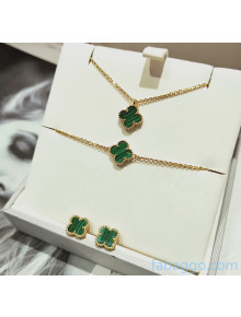 Van Cleef & Arpels Three Clovers Necklace/Bracelet/Earrings 201013A4 Green 02 2020