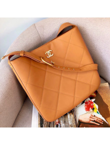 Chanel Maxi Hobo Bag in Calfskin AS2845 Brown 2021