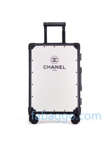 Chanel Matte Travel Luggage White 2020