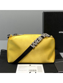 Alexander Wang Heiress Silk Mini Pouch Bag with Crystal Logo 3068 Yellow 2021