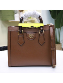 Gucci Diana Leather Small Tote Bag 660195 Brown 2021