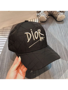 Dior Cannage Baseball Hat with DIOR Embroidery Black 15 2020