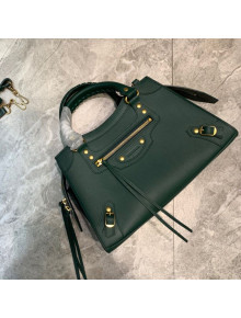 Balenciaga Neo Classic Small Top Handle Bag in Smooth Calfskin Green/Gold 2020