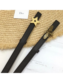 Dior Calfskin D-BEE Belt 30mm with Star/Bee Buckle Black 2020