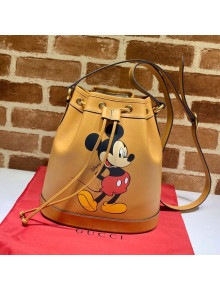 Gucci Leather Disney x Gucci Small Bucket Bag 602691 Yellow 2020
