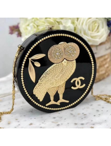 Chanel Owl Embelished Minaudiere Bag Black/Gold A94658 2018