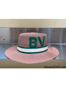 Bottega Veneta Straw Wide Brim Hat BVH316051 Pink 2022