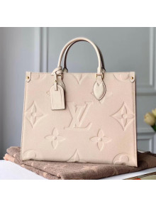 Louis Vuitton Onthego Giant Monogram Leather Medium Tote Bag M45040 White 2019
