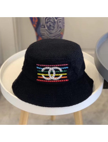 Chanel Towelling Embroidered Bucket Hat Black 2020
