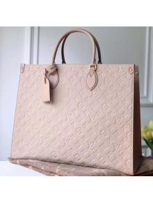 Louis Vuitton Onthego Monogram Embossed Leather Large Tote M44923 Nude 2019