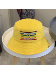 Chanel Towelling Embroidered Bucket Hat Yellow 2020